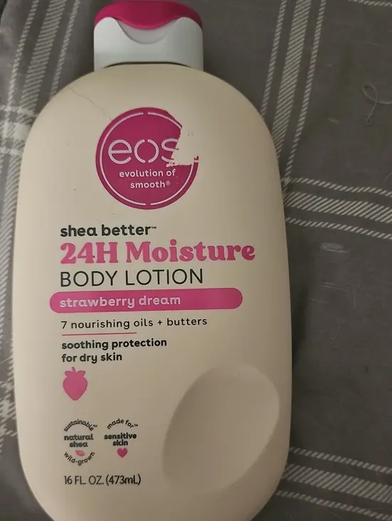 Eos Shea butter jasmine peach 24H Moisture B lotion