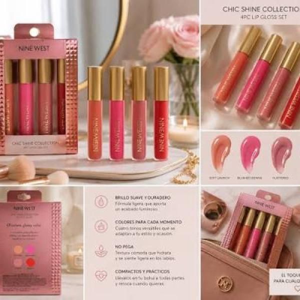 NINE WEST Chic Shine collection 4pc lip gloss set