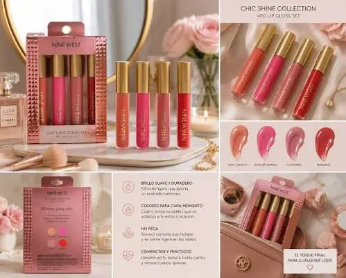 NINE WEST Chic Shine collection 4pc lip gloss set