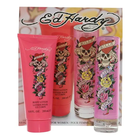 Ed Hardy 2 Pc Cosmetic Set White